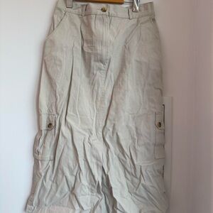 Beige cargo Midi Skirt